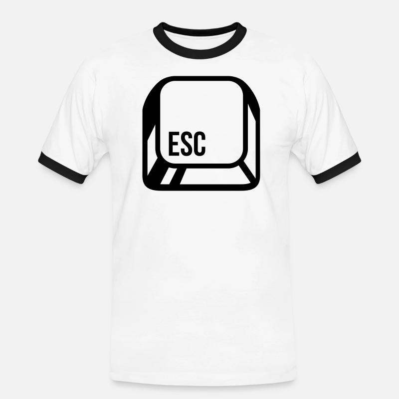 Computer button - Men's Ringer Shirt - white/black