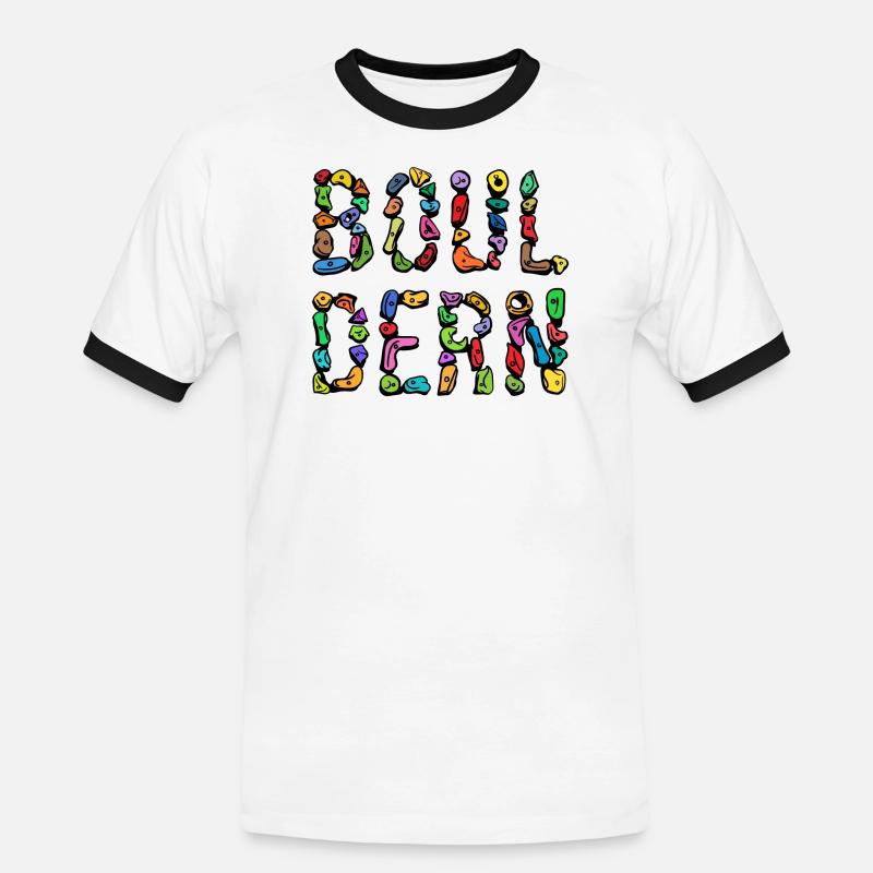 Bouldering boulder climbing scripture mountaineering - Men's Ringer Shirt - white/black