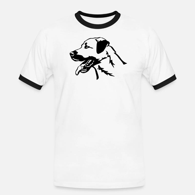 Kangal Kopf - Männer Kontrast-T-Shirt - Weiß/Schwarz