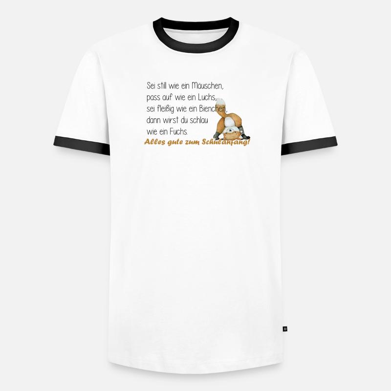 sei fleißig wie ein bienchen - Männer Kontrast-T-Shirt - Weiß/Schwarz