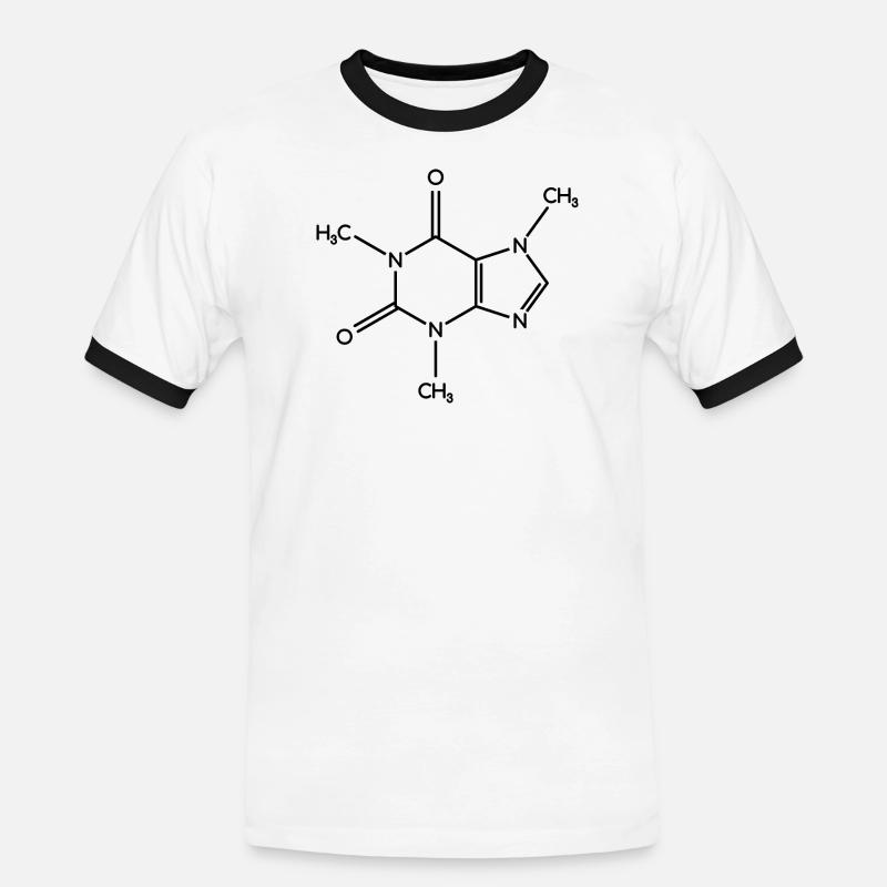 Caffeine Molecule - Structural Formula - Men's Ringer Shirt - white/black