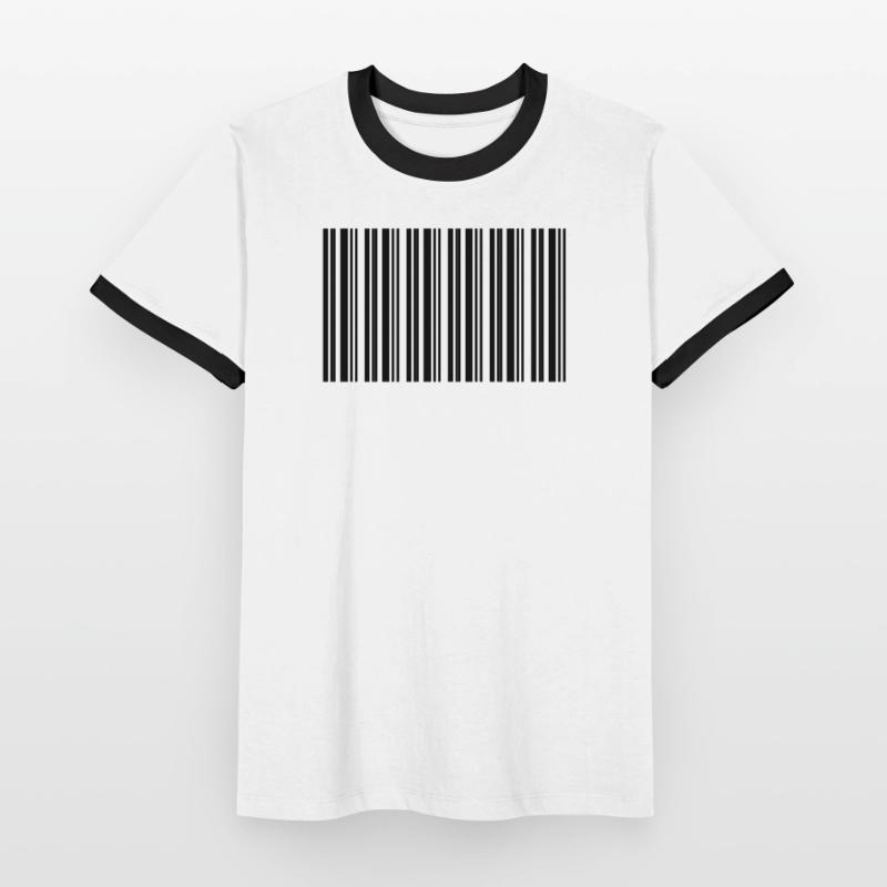 Barcode Strichcode Nerd IT Technik Design Männer Kontrast-T-Shirt