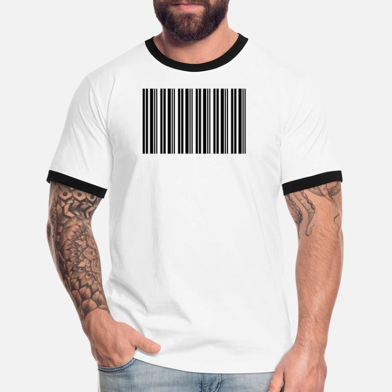 Barcode Strichcode Nerd IT Technik Design Männer Kontrast-T-Shirt