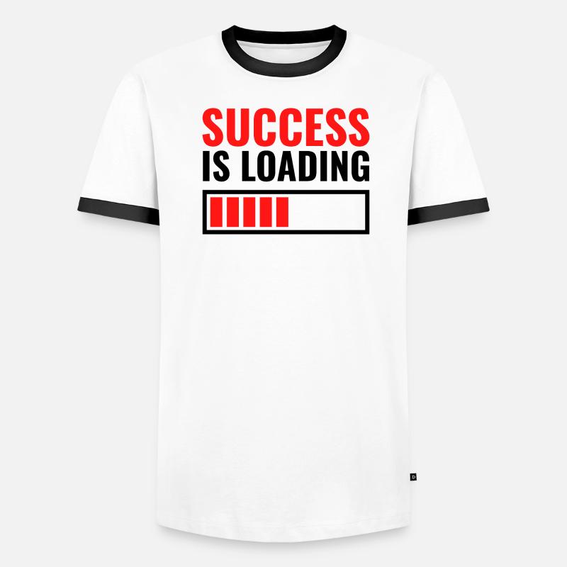 Success is loading personalisiertes Geschenk - Männer Kontrast-T-Shirt - Weiß/Schwarz