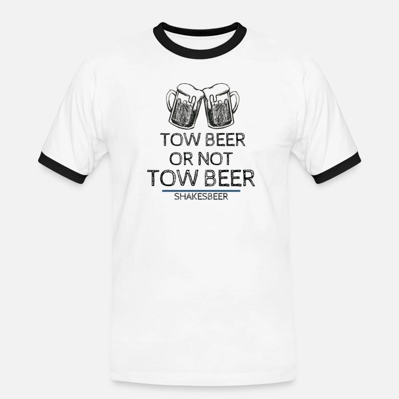 Bier oder nicht Bier - Männer Kontrast-T-Shirt - Weiß/Schwarz