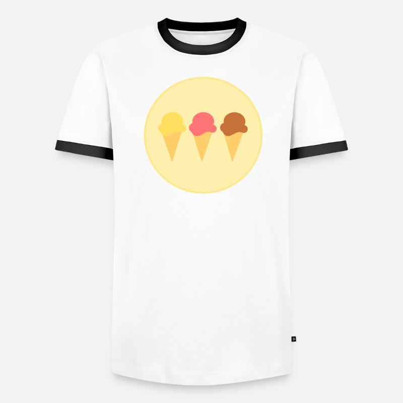Eis Eiscreme Erdbeereis Vanilleeis Schokoeis - Männer Kontrast-T-Shirt - Weiß/Schwarz
