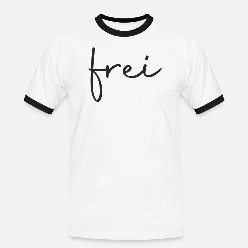 frei - frei sein - Männer Kontrast-T-Shirt - Weiß/Schwarz