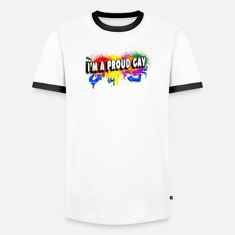 Ich bin ein stolzer Schwuler - Männer Kontrast-T-Shirt - Weiß/Schwarz