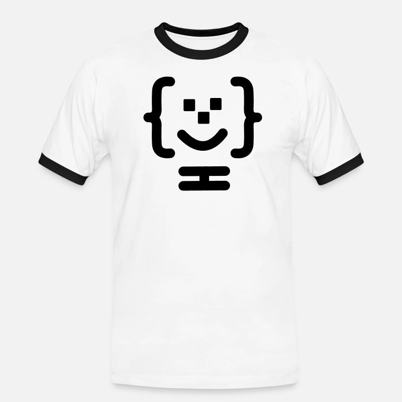 Code-Logo des Hauptprogrammierers - Männer Kontrast-T-Shirt - Weiß/Schwarz