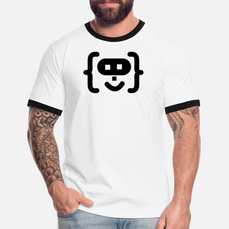 Hacker-Programmierer-Code-Logo Männer Kontrast-T-Shirt