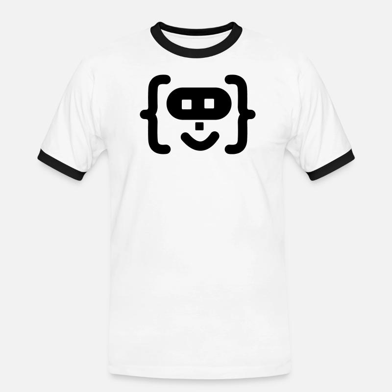 Hacker-Programmierer-Code-Logo - Männer Kontrast-T-Shirt - Weiß/Schwarz