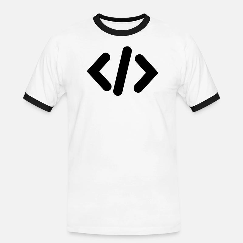 Code du programmeur - T-shirt contrasté Homme - blanc/noir