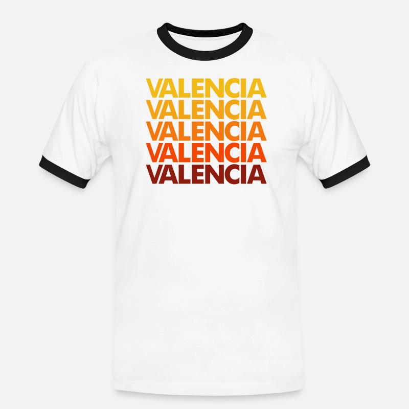 Valencia Gradient Font Stack - Men's Ringer Shirt - white/black