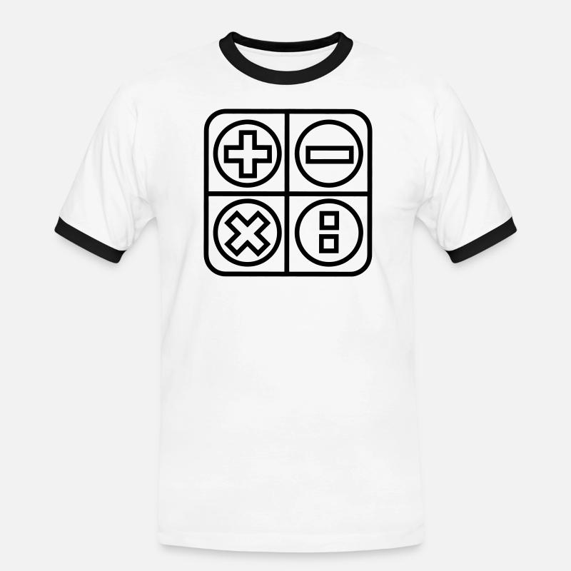Berechnen Sie das Schattenbild des Logo-Emblems - Männer Kontrast-T-Shirt - Weiß/Schwarz