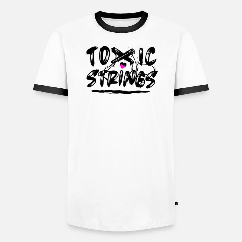Toxic Strings 2 Farben - Männer Kontrast-T-Shirt - Weiß/Schwarz