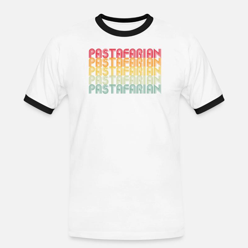 Rainbow Font Stack Pattern - Men's Ringer Shirt - white/black