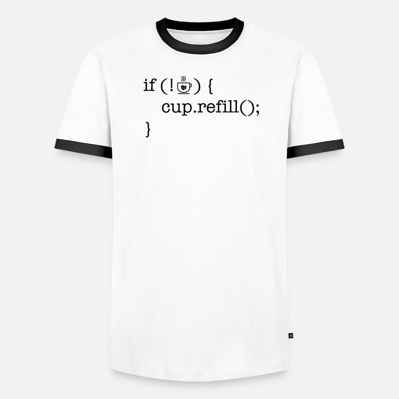 Coffee code software developer humor - Men's Ringer Shirt - white/black