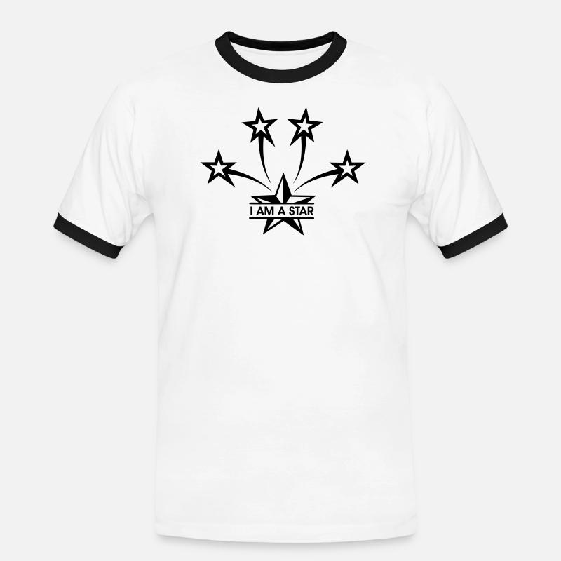 Ich bin ein Star - Männer Kontrast-T-Shirt - Weiß/Schwarz