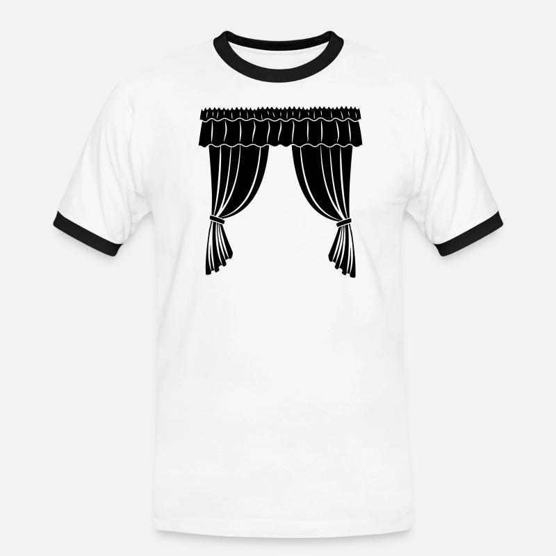Vorhänge Theater oder Geschäft - Männer Kontrast-T-Shirt - Weiß/Schwarz