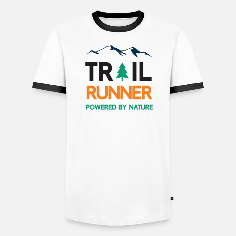 Trail Runner - Powered by Nature - Men's Ringer Shirt - white/black
