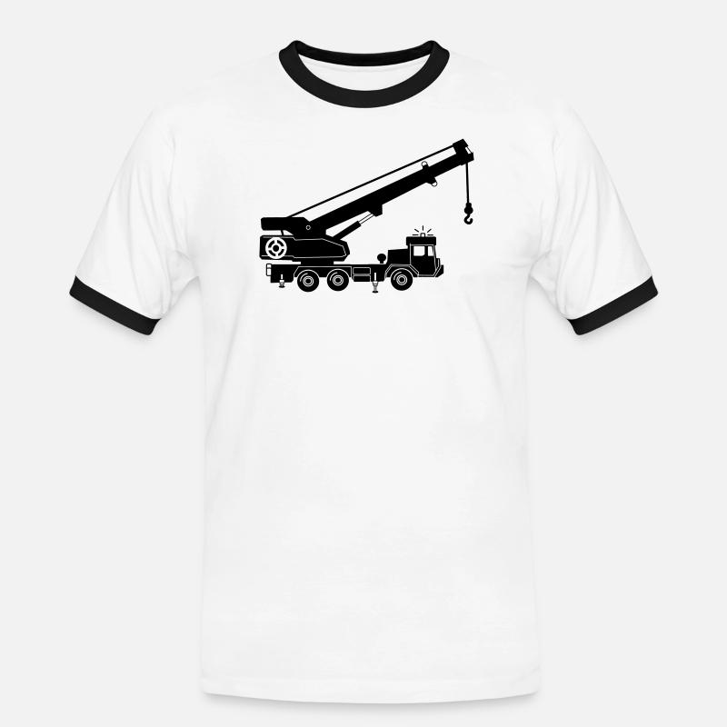 Kranwagen oder Abschleppwagen - Männer Kontrast-T-Shirt - Weiß/Schwarz