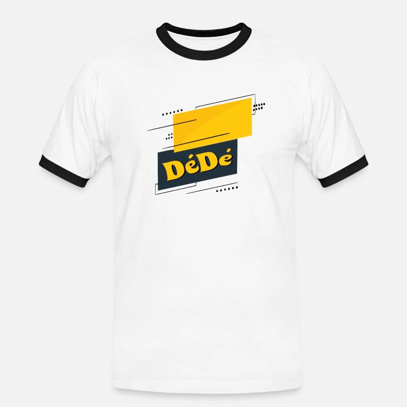 Dédé - Männer Kontrast-T-Shirt - Weiß/Schwarz