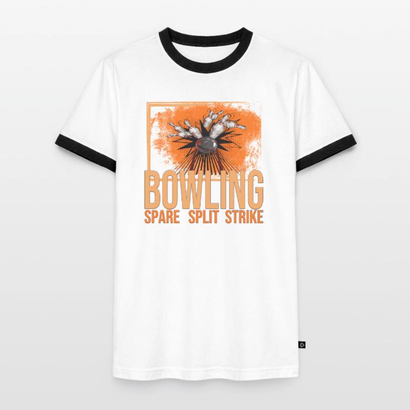 Bowling - Spare - Split - Strike Männer Kontrast-T-Shirt