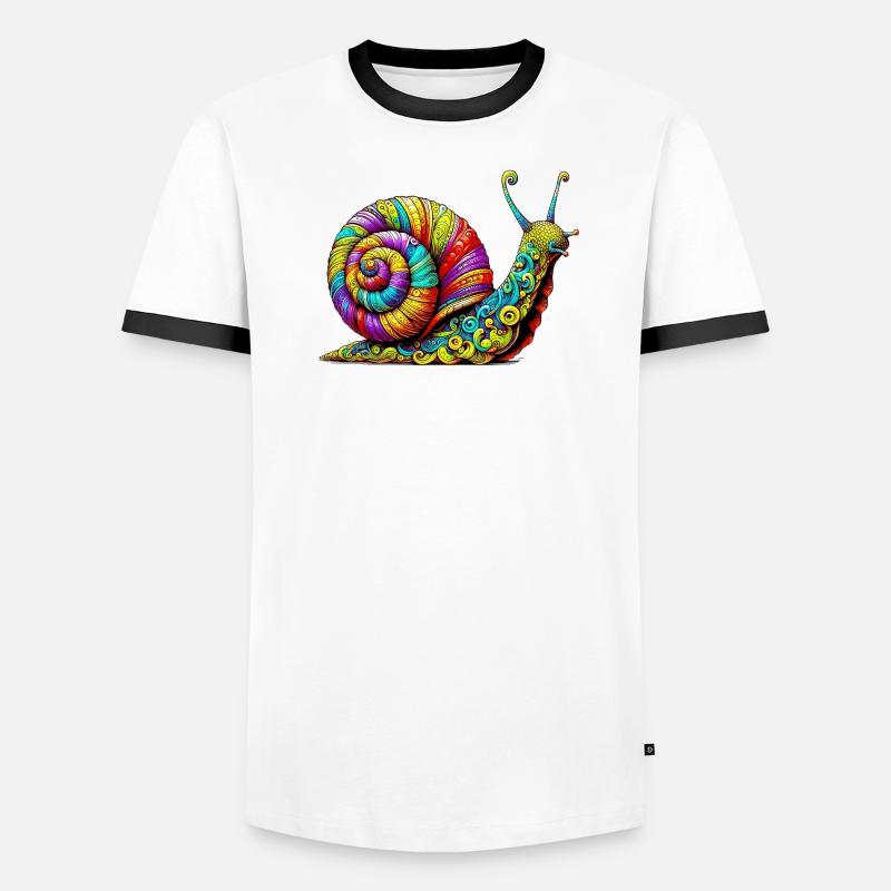 Schnecke - Männer Kontrast-T-Shirt - Weiß/Schwarz