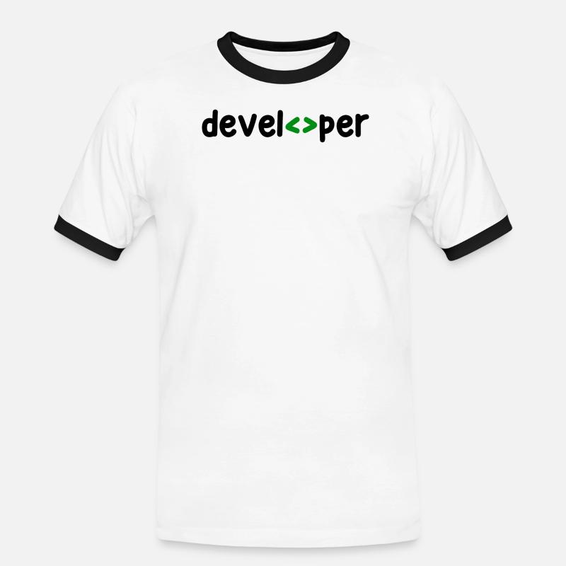 Developer Spruch Coden Softwareentwickler Nerd - Männer Kontrast-T-Shirt - Weiß/Schwarz