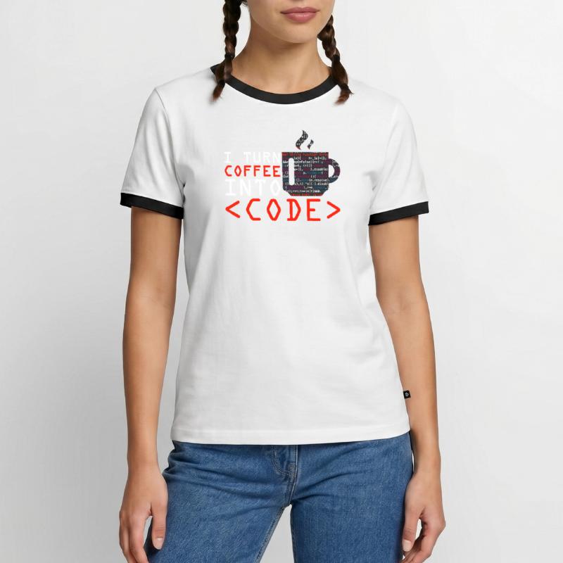 Programmers generate code from coffee Men's Ringer Shirt