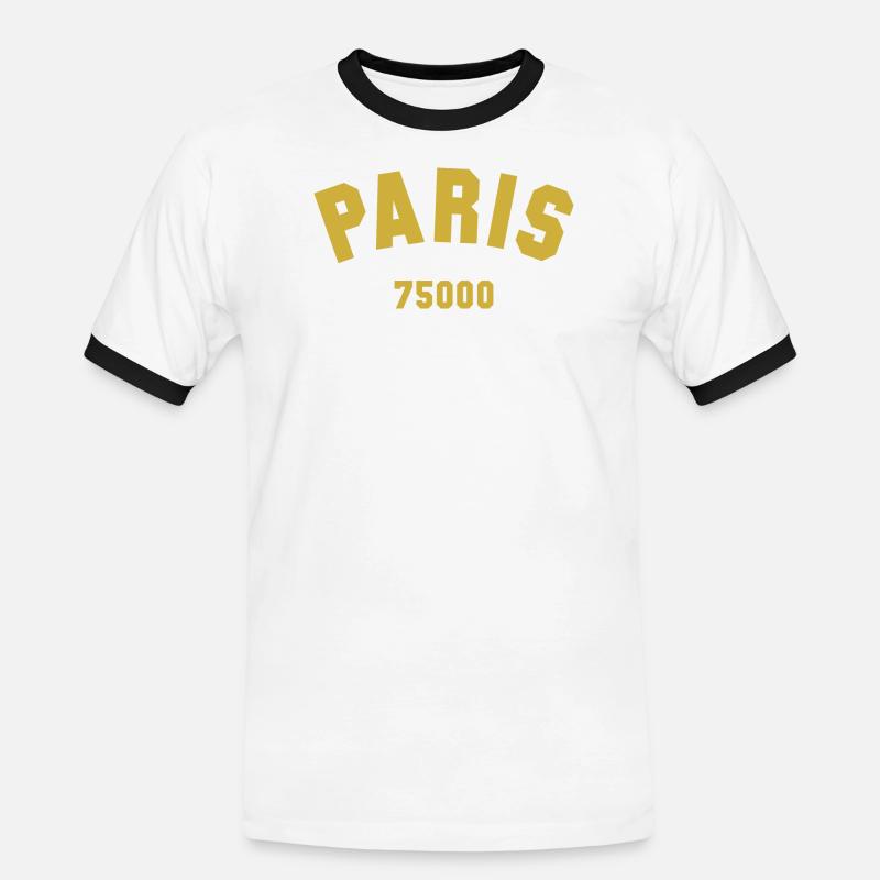 PARIS Postal code - Men's Ringer Shirt - white/black