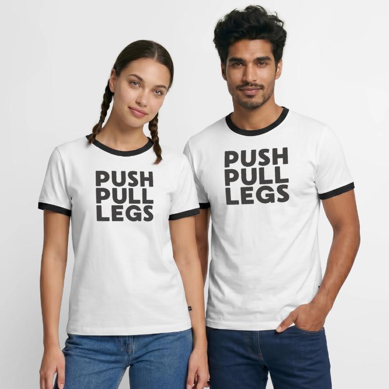 Push Pull Legs Repeat Trainingssplit Men's Ringer Shirt
