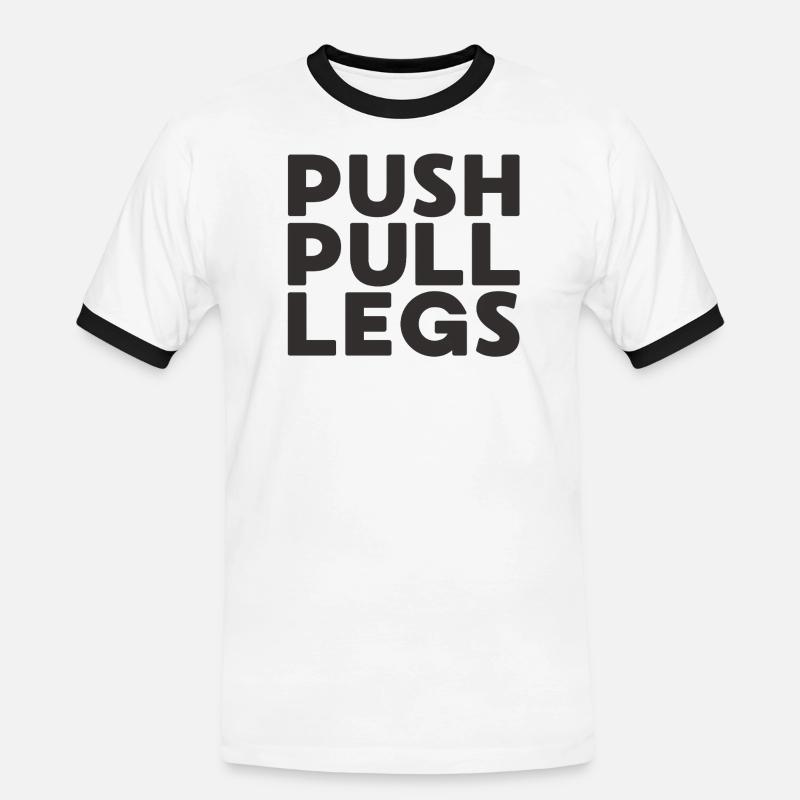 Push Pull Beine Repeat Trainingssplit - Männer Kontrast-T-Shirt - Weiß/Schwarz