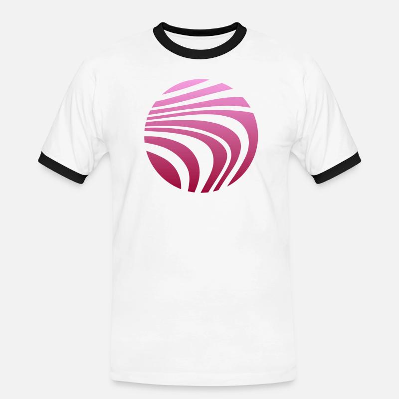 Psychedelic Pattern Pink Gradient - Men's Ringer Shirt - white/black