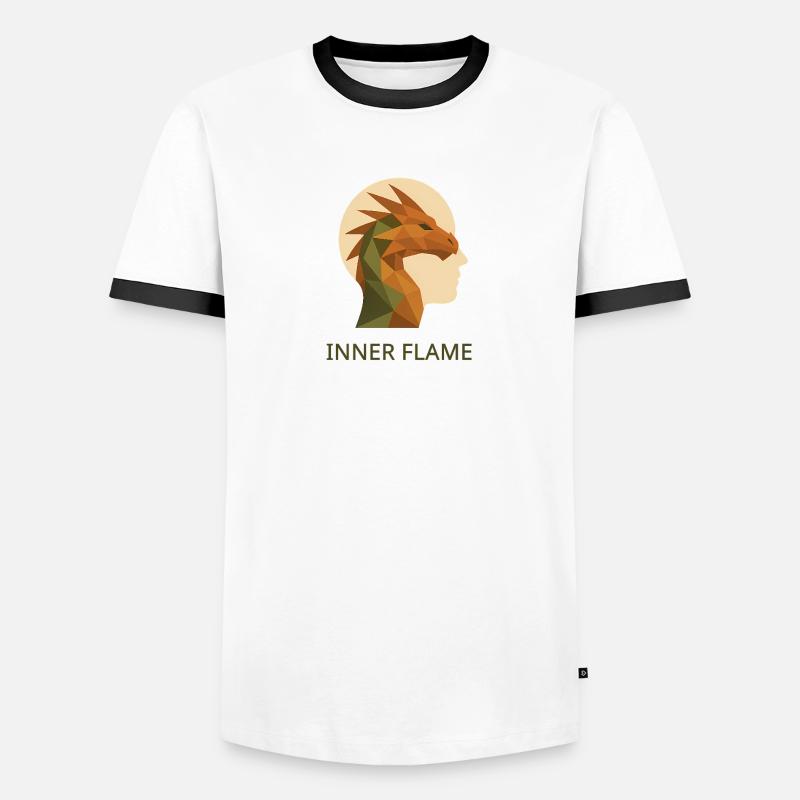 Inner Flame – Das Feuer in dir - Männer Kontrast-T-Shirt - Weiß/Schwarz