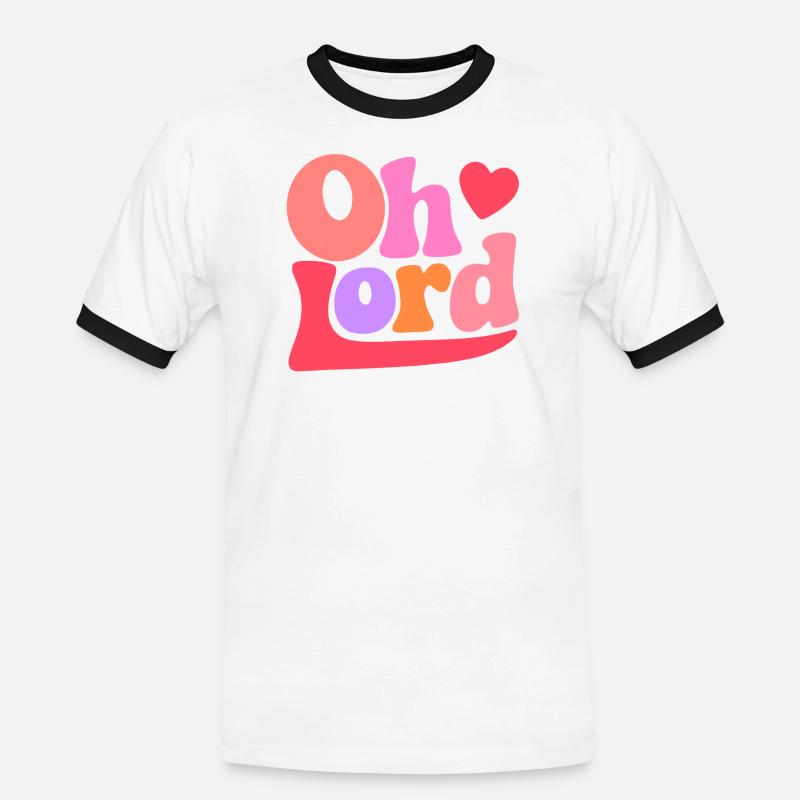 Oh Lord - Männer Kontrast-T-Shirt - Weiß/Schwarz