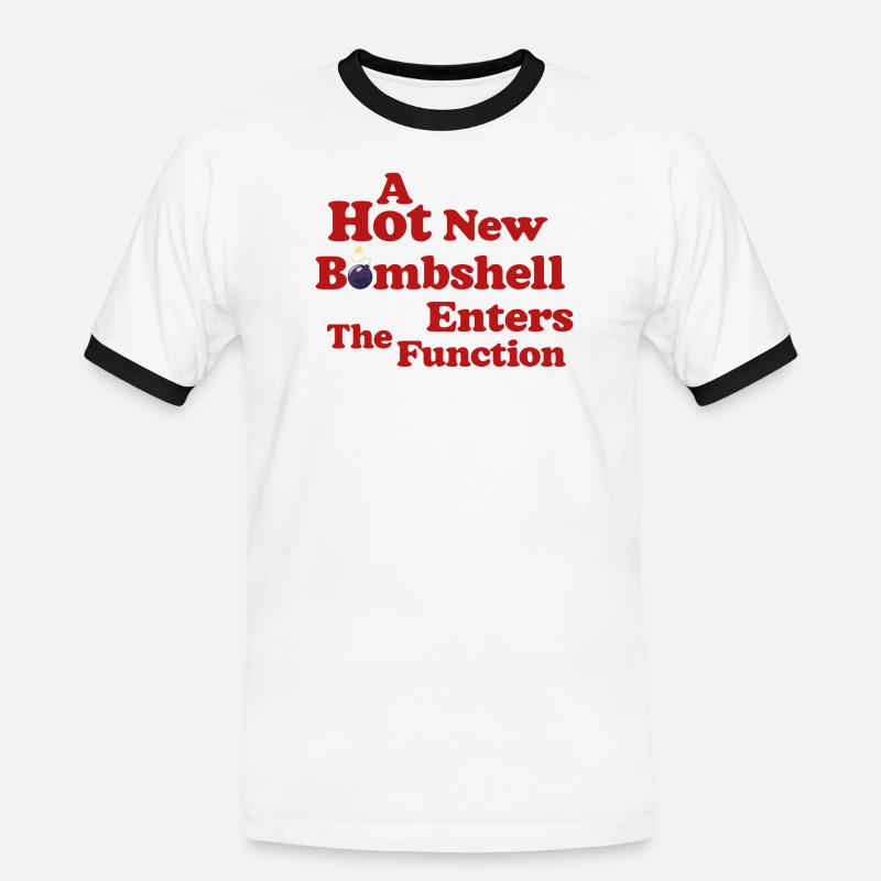 Bombshell at the Function - Männer Kontrast-T-Shirt - Weiß/Schwarz