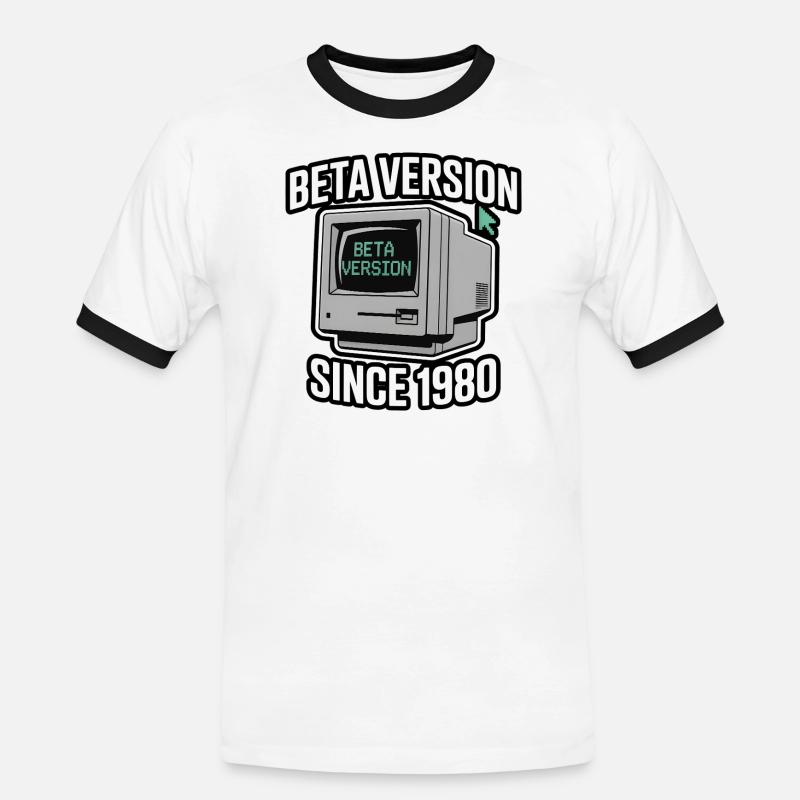 Retro Computer Beta Version Design - Männer Kontrast-T-Shirt - Weiß/Schwarz