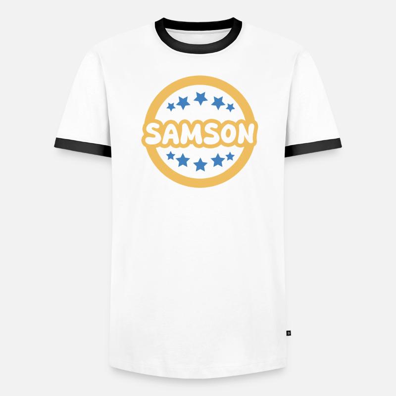 Galactic Sampson Lettering for Samson - Men's Ringer Shirt - white/black