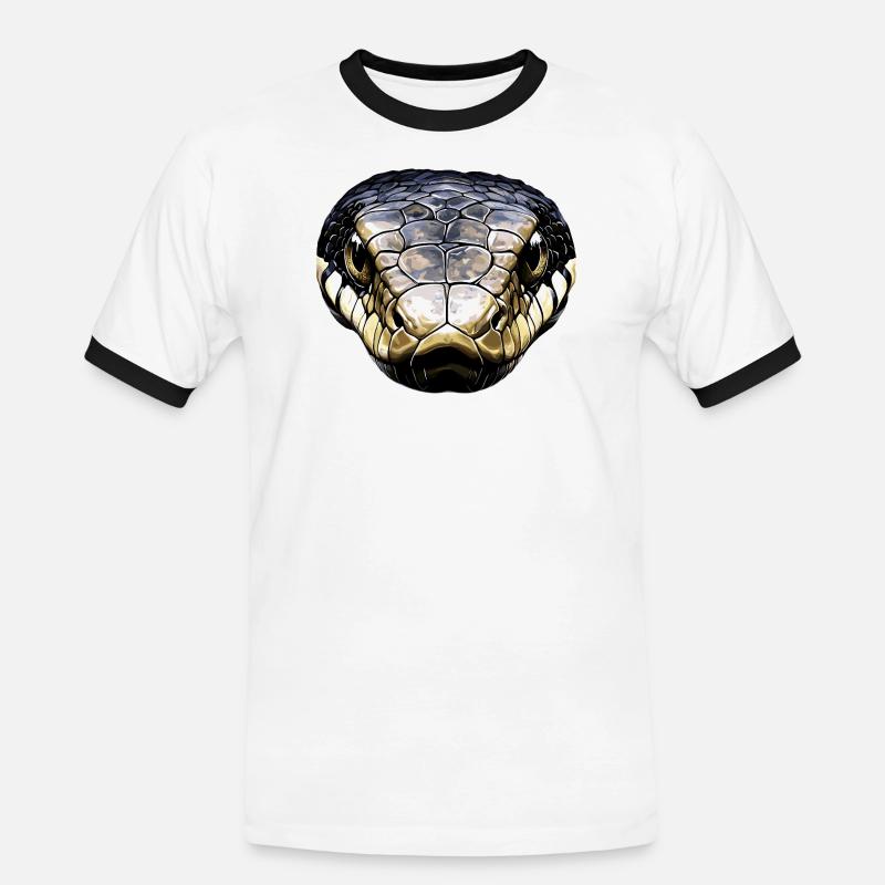 snake, python, cobra, rattlesnake, snakes - Men's Ringer Shirt - white/black