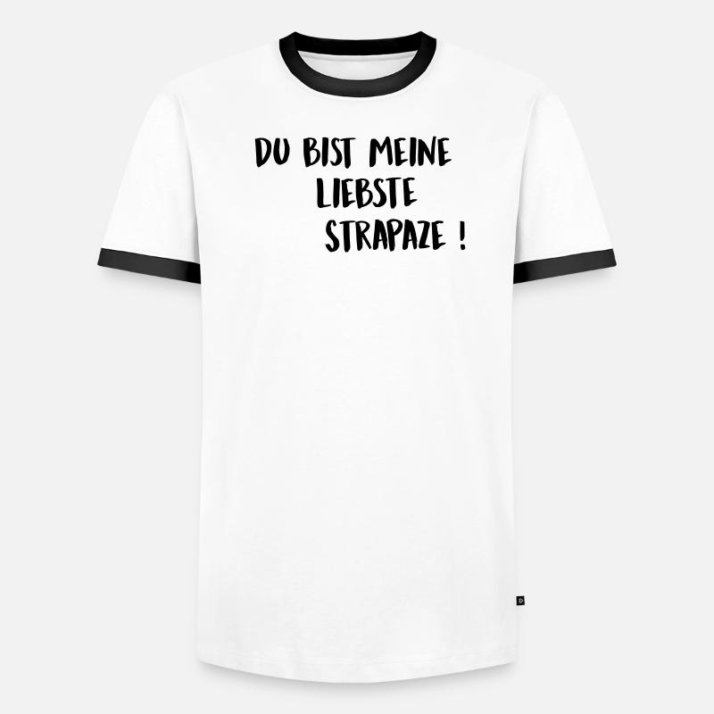 Strapaze - Männer Kontrast-T-Shirt - Weiß/Schwarz