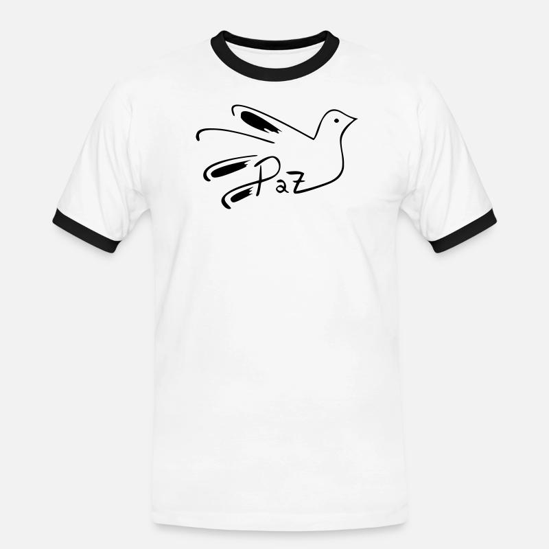 Bunte abstrakte Elemente für einzigartigen Stoff - Männer Kontrast-T-Shirt - Weiß/Schwarz