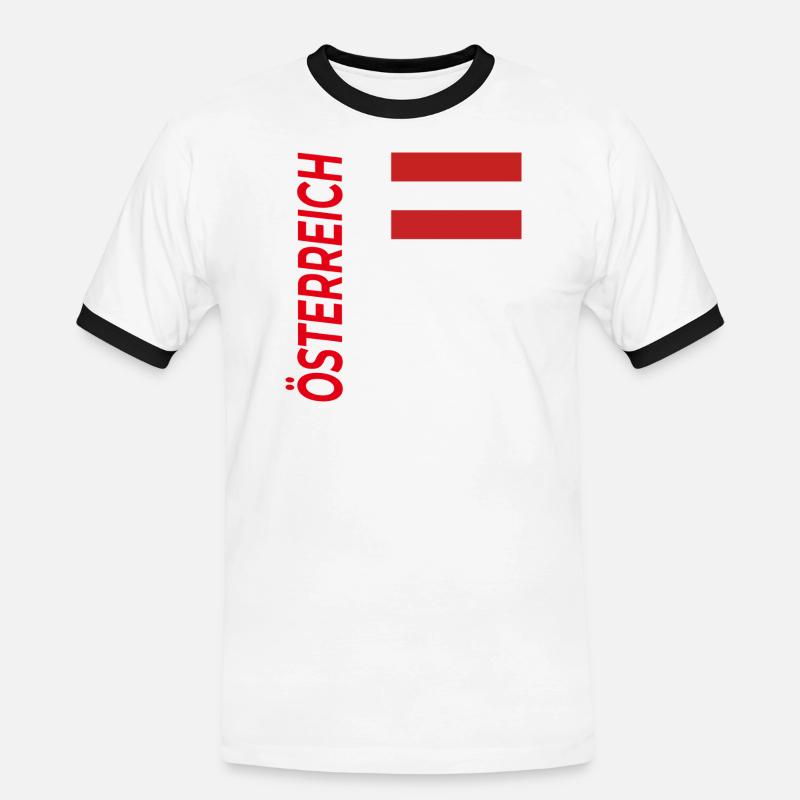 Bregenz - Männer Kontrast-T-Shirt - Weiß/Schwarz