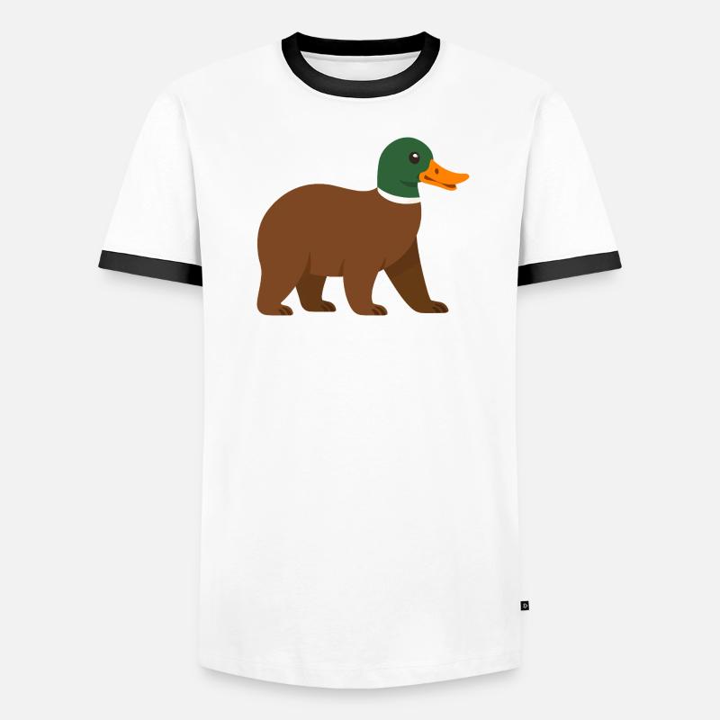 Die Bärente - sie hat einen Schnabel! - Männer Kontrast-T-Shirt - Weiß/Schwarz