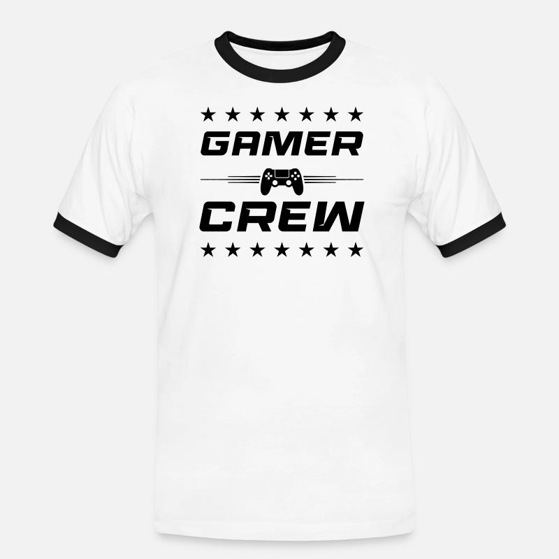 Gamepad Controller - Men's Ringer Shirt - white/black