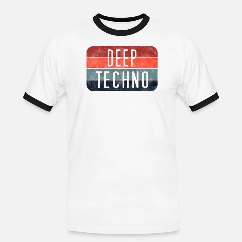 Deep Techno Gradient Stripes - Men's Ringer Shirt - white/black