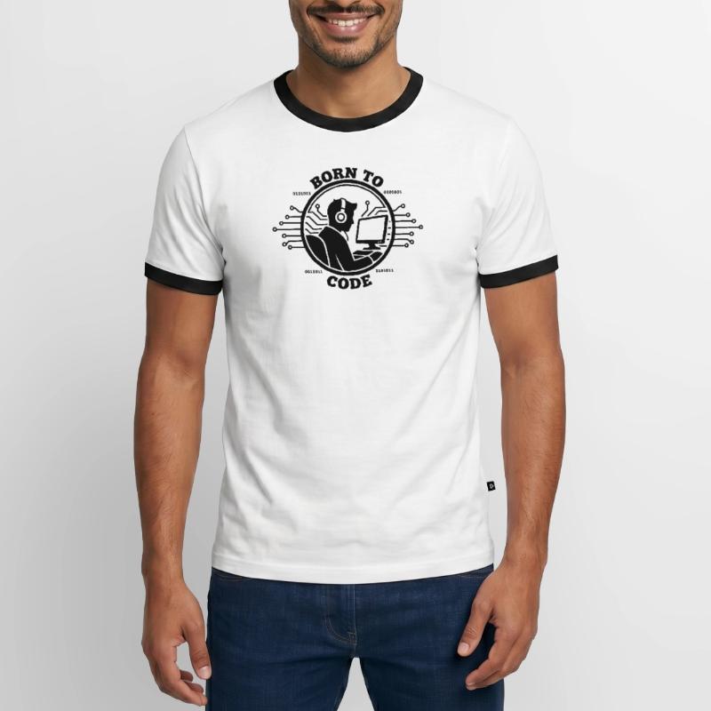 Programmierer, der zum Programmieren geboren wurde Programmierer Männer Kontrast-T-Shirt