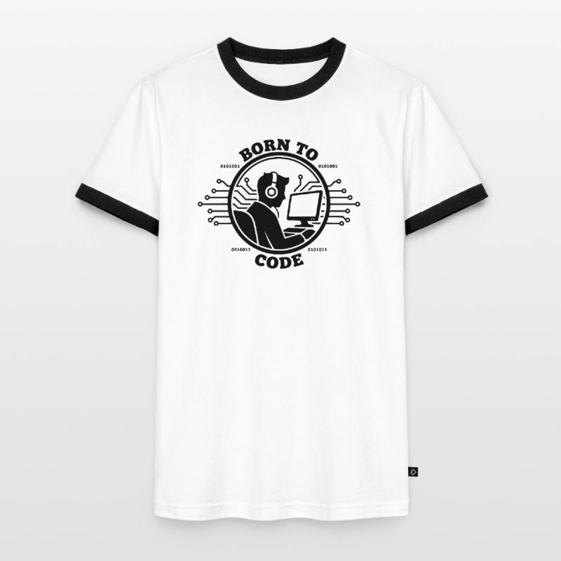 Programmierer, der zum Programmieren geboren wurde Programmierer Männer Kontrast-T-Shirt