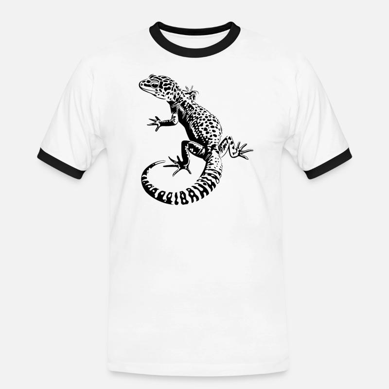 Leopardgecko - Men's Ringer Shirt - white/black