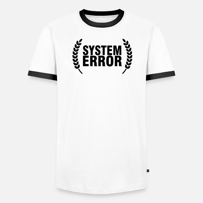 Systemfehler - Männer Kontrast-T-Shirt - Weiß/Schwarz